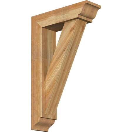 Ekena Millwork Traditional Traditional Rough Sawn Bracket w/ Offset Brace, Western Red Cedar, 6"W x 20"D x 32"H BKT0604X20X32TRA01RWR
